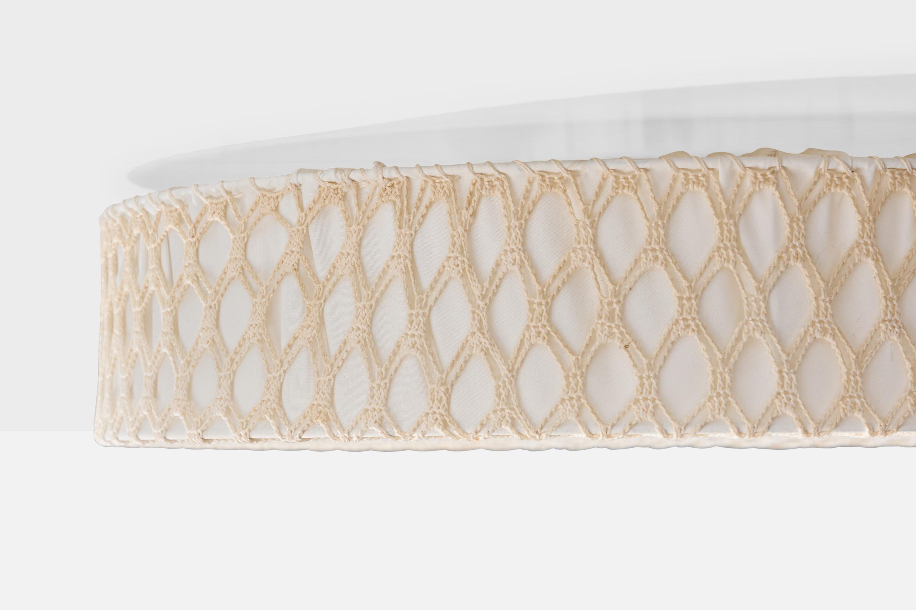 Late 20th Century Swedish Designer, Flush Mount, Fabric, Sweden, 1970s For Sale