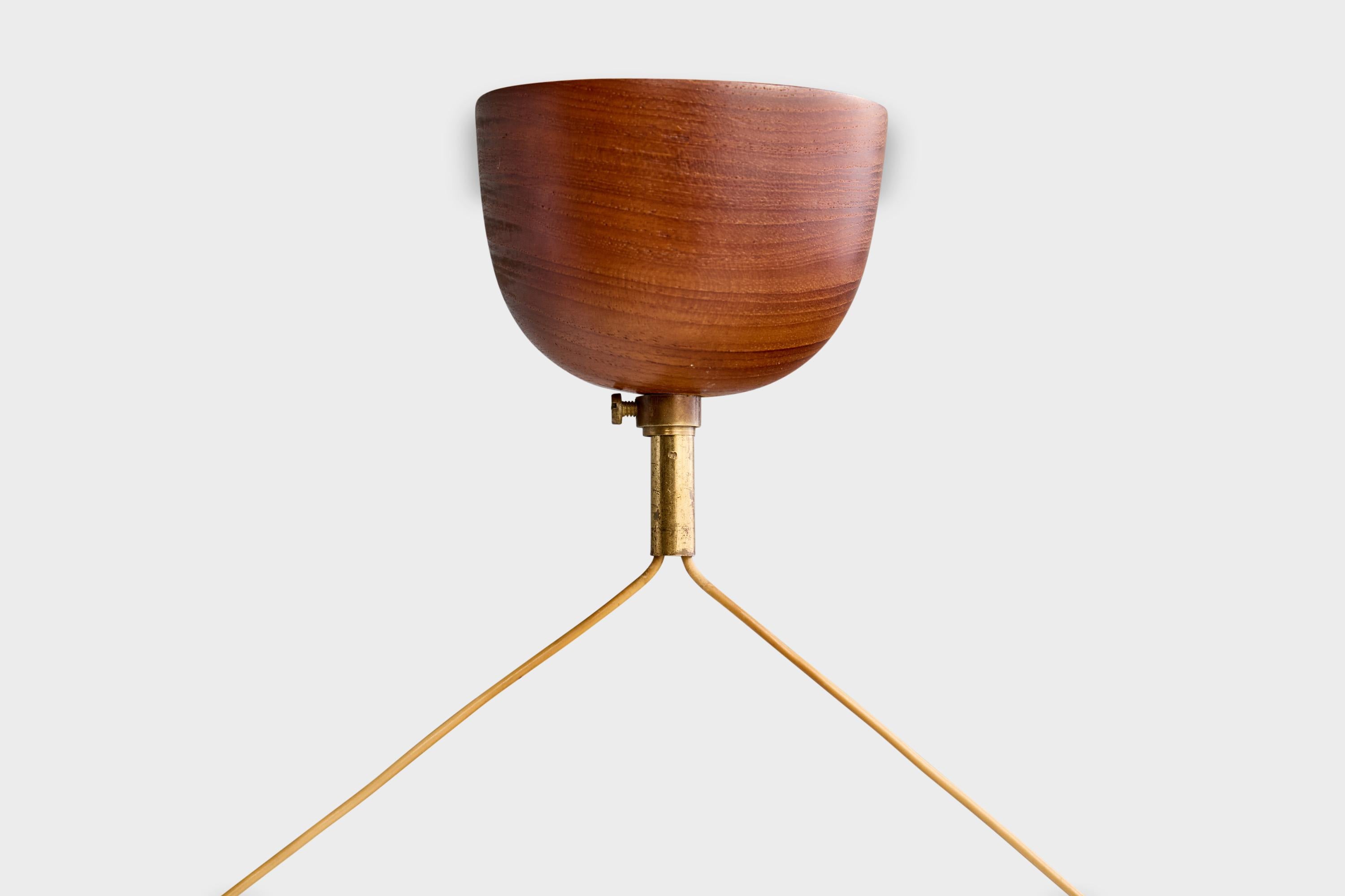 Design/One, Design-Light, laiton, teck, tissu, Suède, années 1950 en vente 2