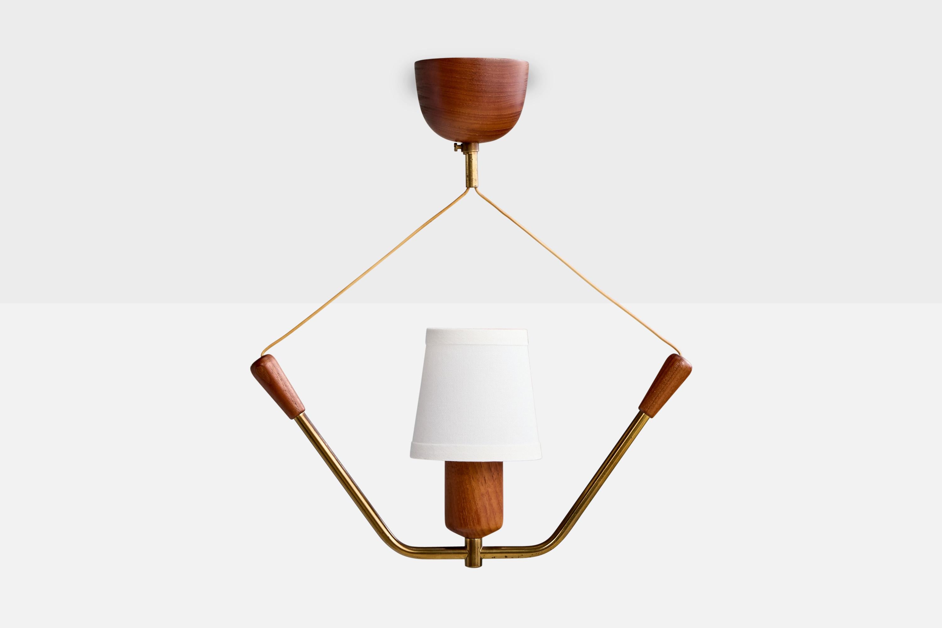 Mid-Century Modern Design/One, Design-Light, laiton, teck, tissu, Suède, années 1950 en vente