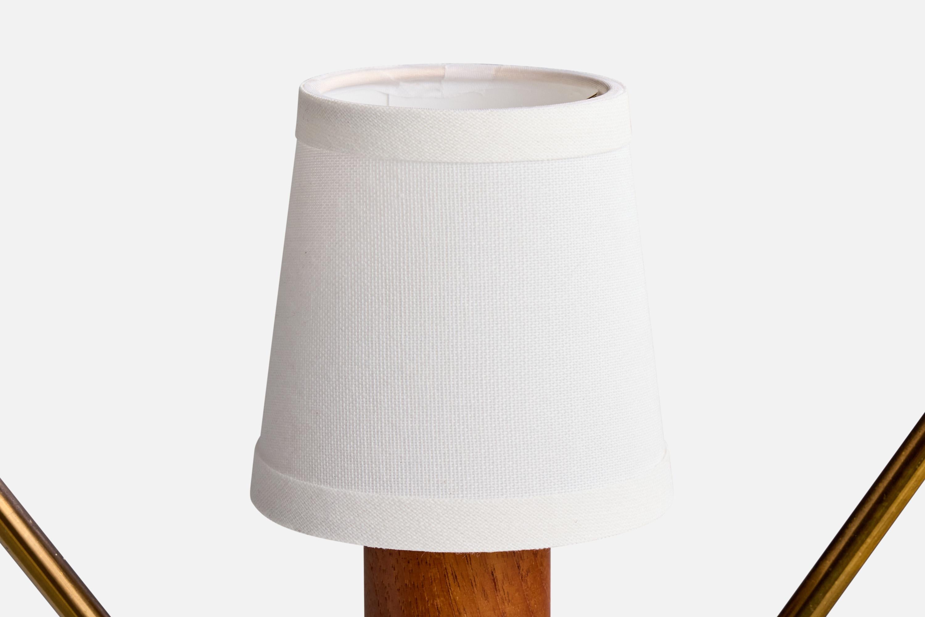 Laiton Design/One, Design-Light, laiton, teck, tissu, Suède, années 1950 en vente