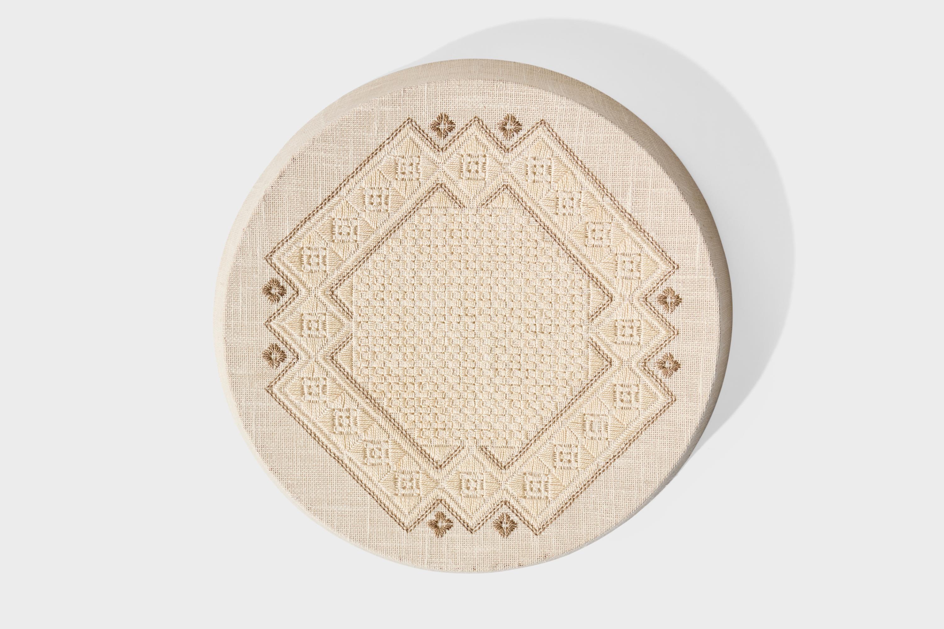 Mid-Century Modern Swedish Designer, Flush Mount, Fabric, Sweden, 1970s For Sale