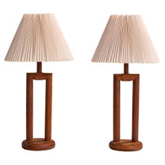 American Designer, Table Lamps, Wood, Paper, USA, 1950s
