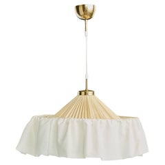 Josef Frank, Pendant Light, Brass, Fabric, Sweden, 1970s