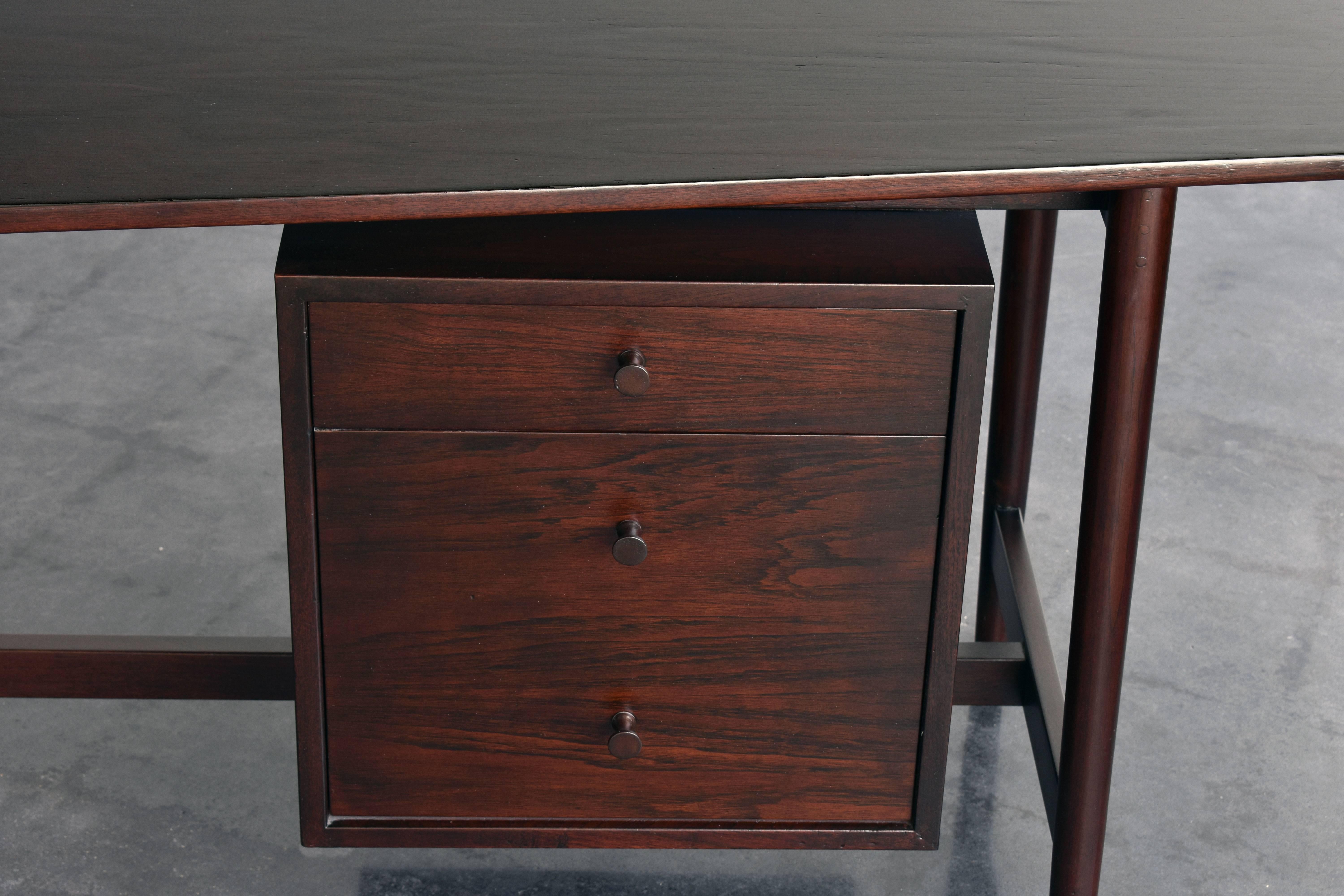 Richard Artschwager, Signed Rare Studio Desk, Dark Walnut, 1957 In Excellent Condition In High Point, NC