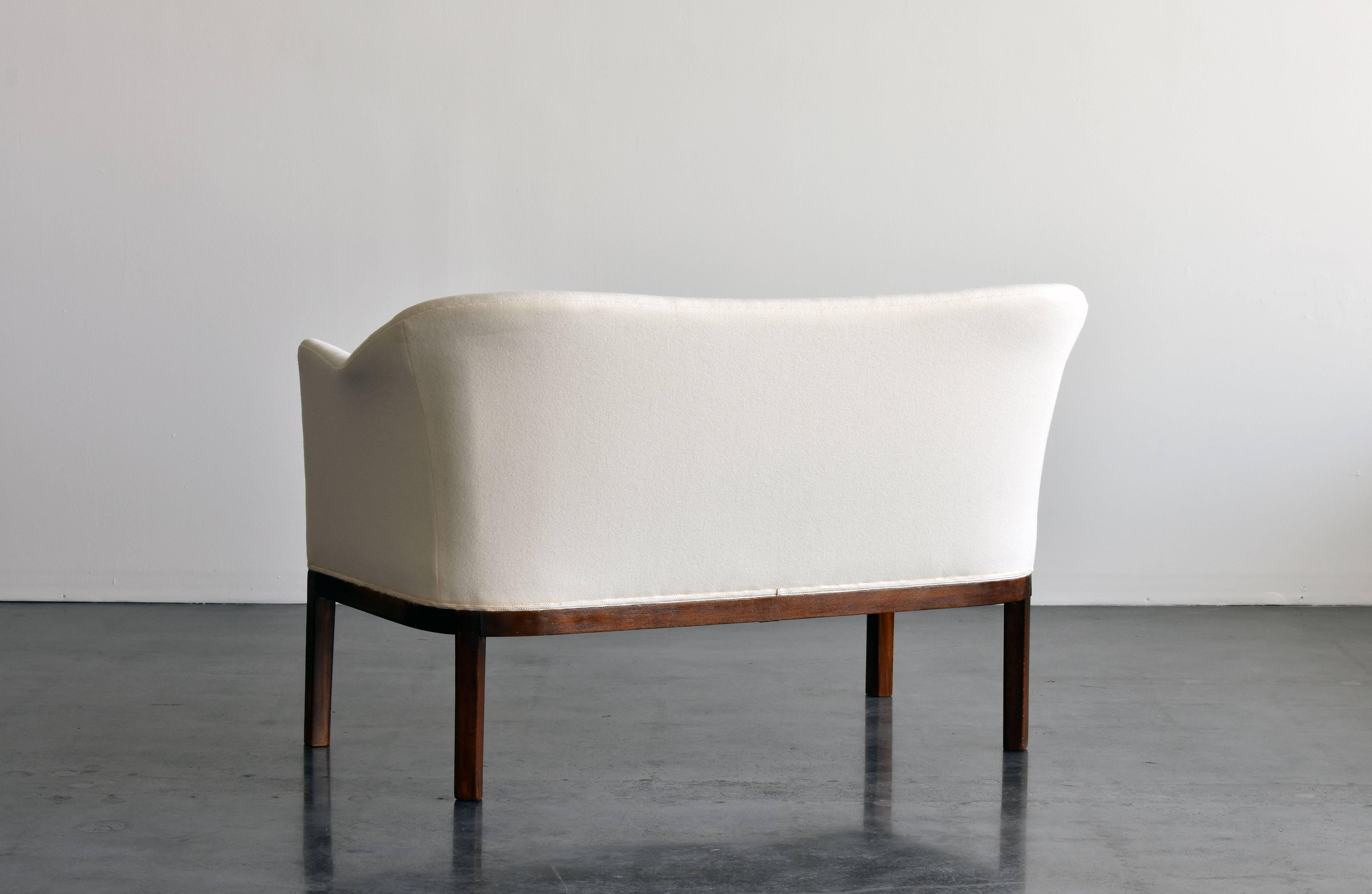 Scandinavian Modern Mogens Koch, Sofa, White Fabric and Oak from Statshospitalet, Sønderborg, 1936