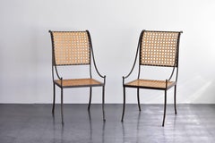 John Vesey, Pair of Wrought Iron and Cane Side Chairs, circa 1958