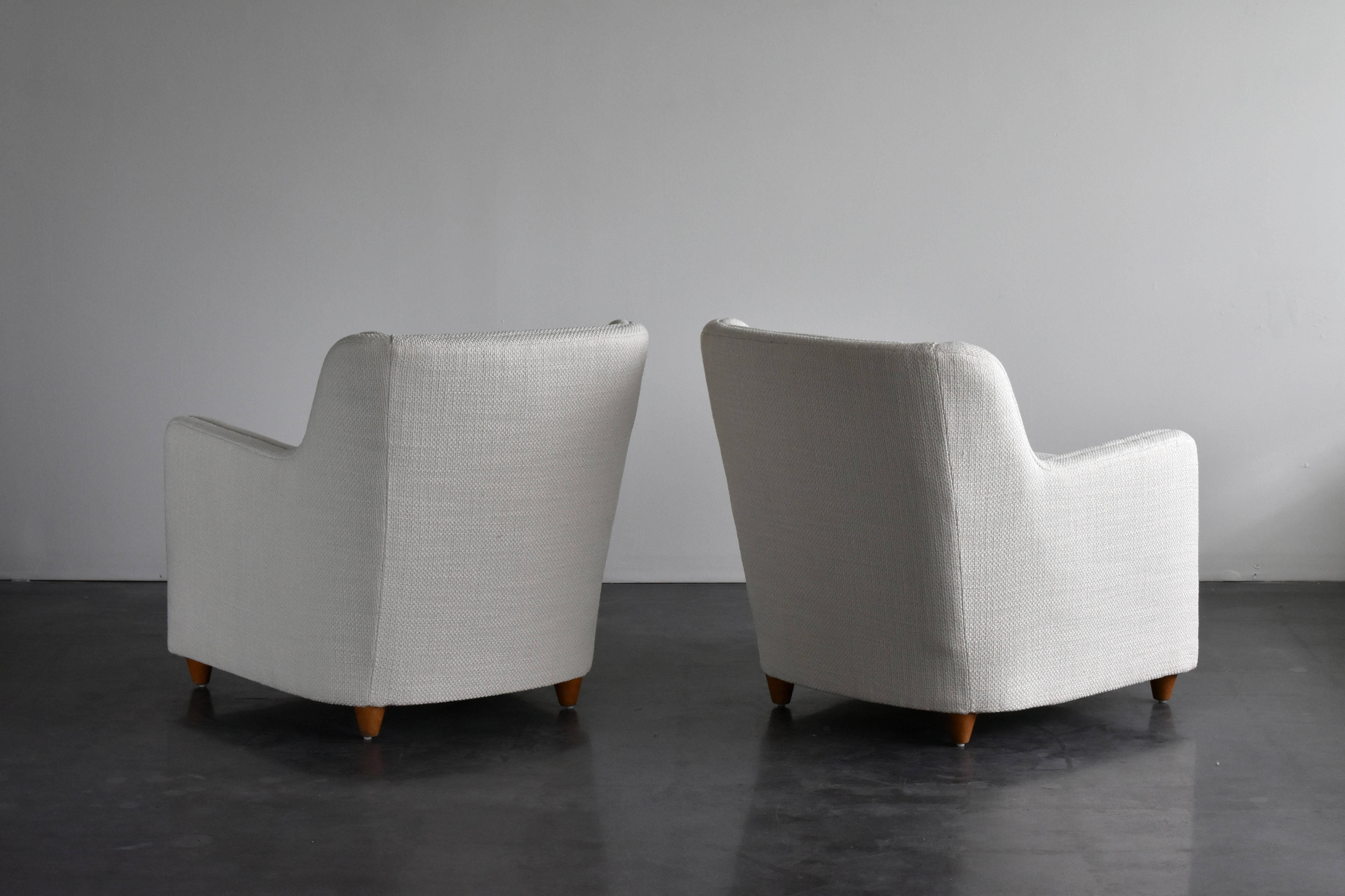 Mid-Century Modern Gio Ponti, White Lounge Chairs from Transatlantico Conte Grande, 1940s Italian
