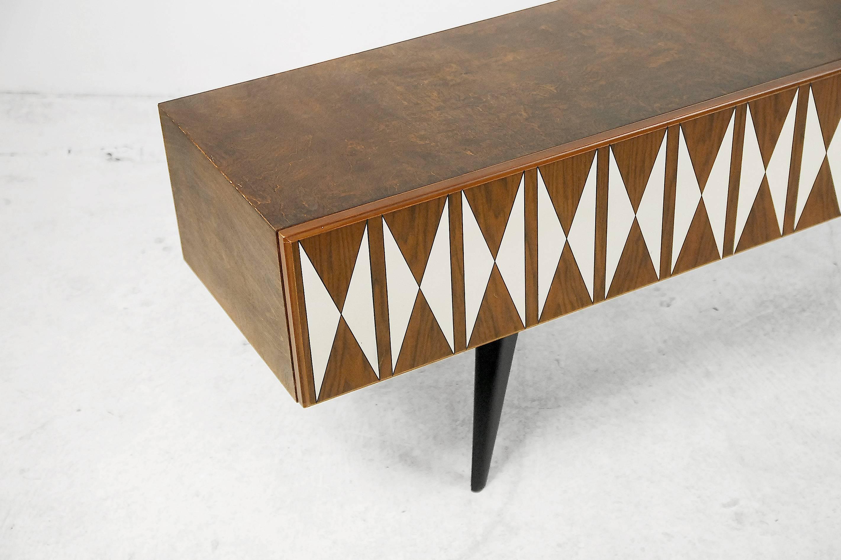 Scandinavian Low Sideboard with Midcentury Pattern, 1970s 1