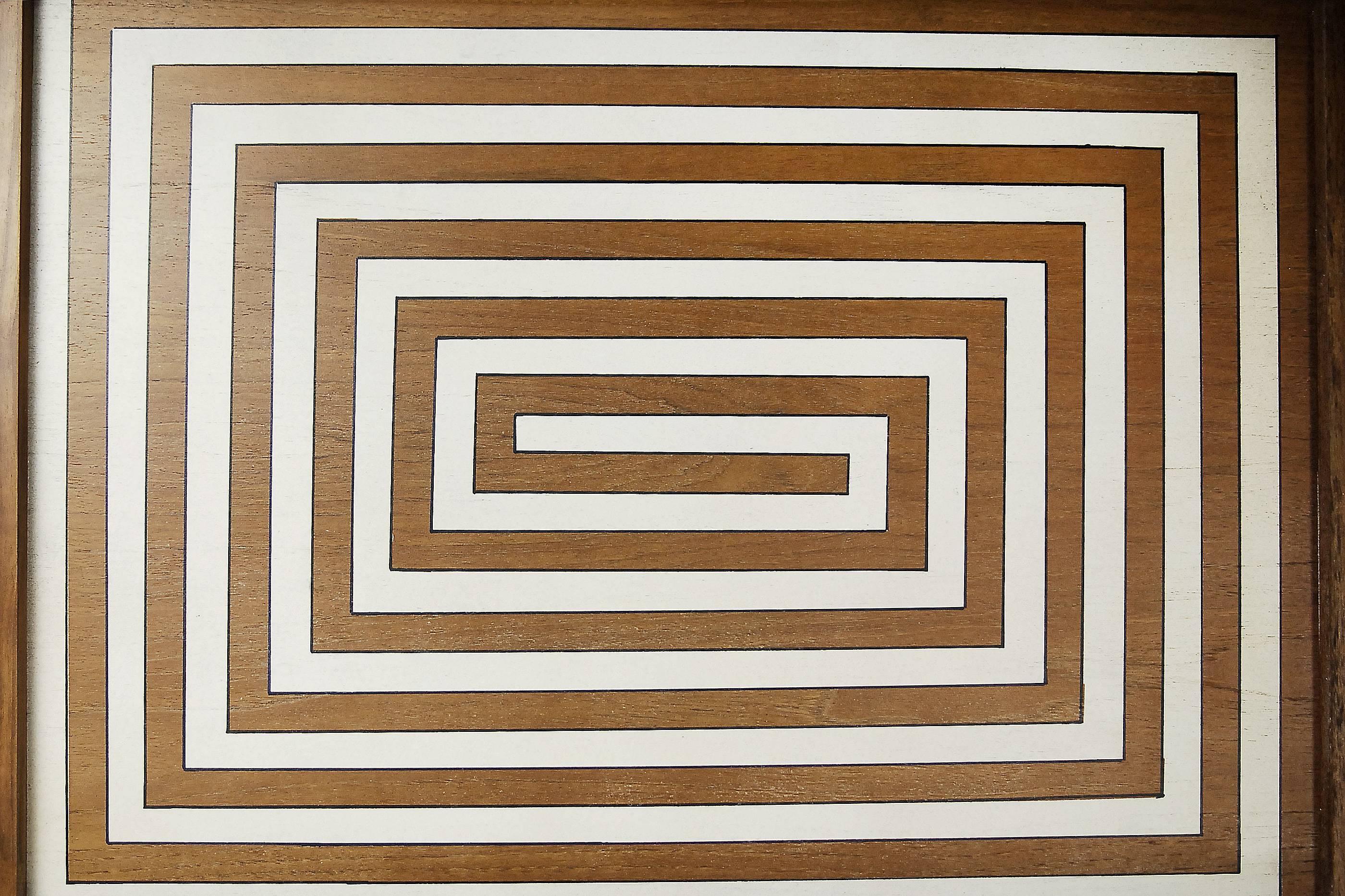 Midcentury Teak Bar Cart with Labyrinth Pattern, 1960s 3