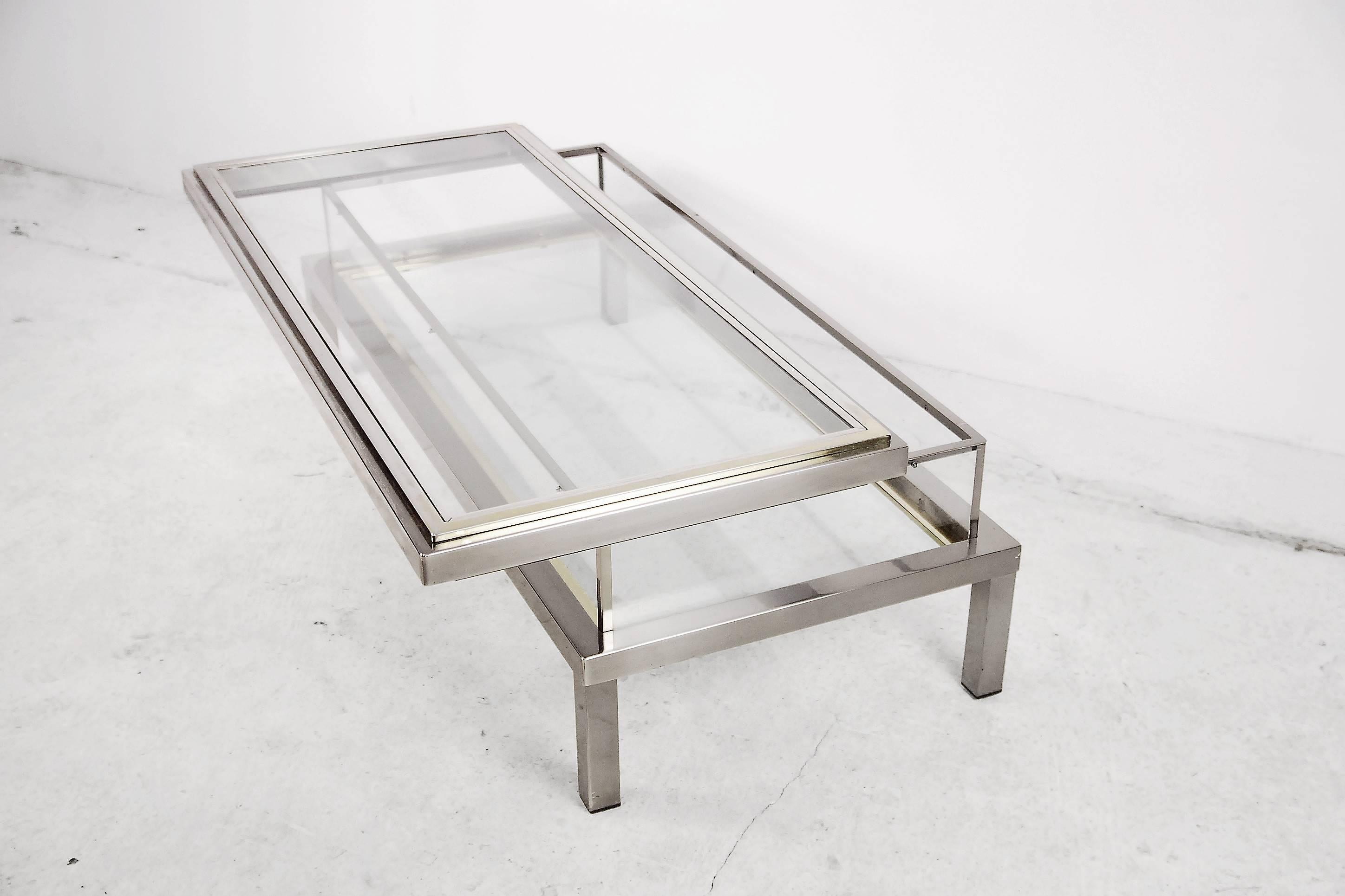 French Coffee Table with Glass Case by Maison Jansen, 1970s For Sale