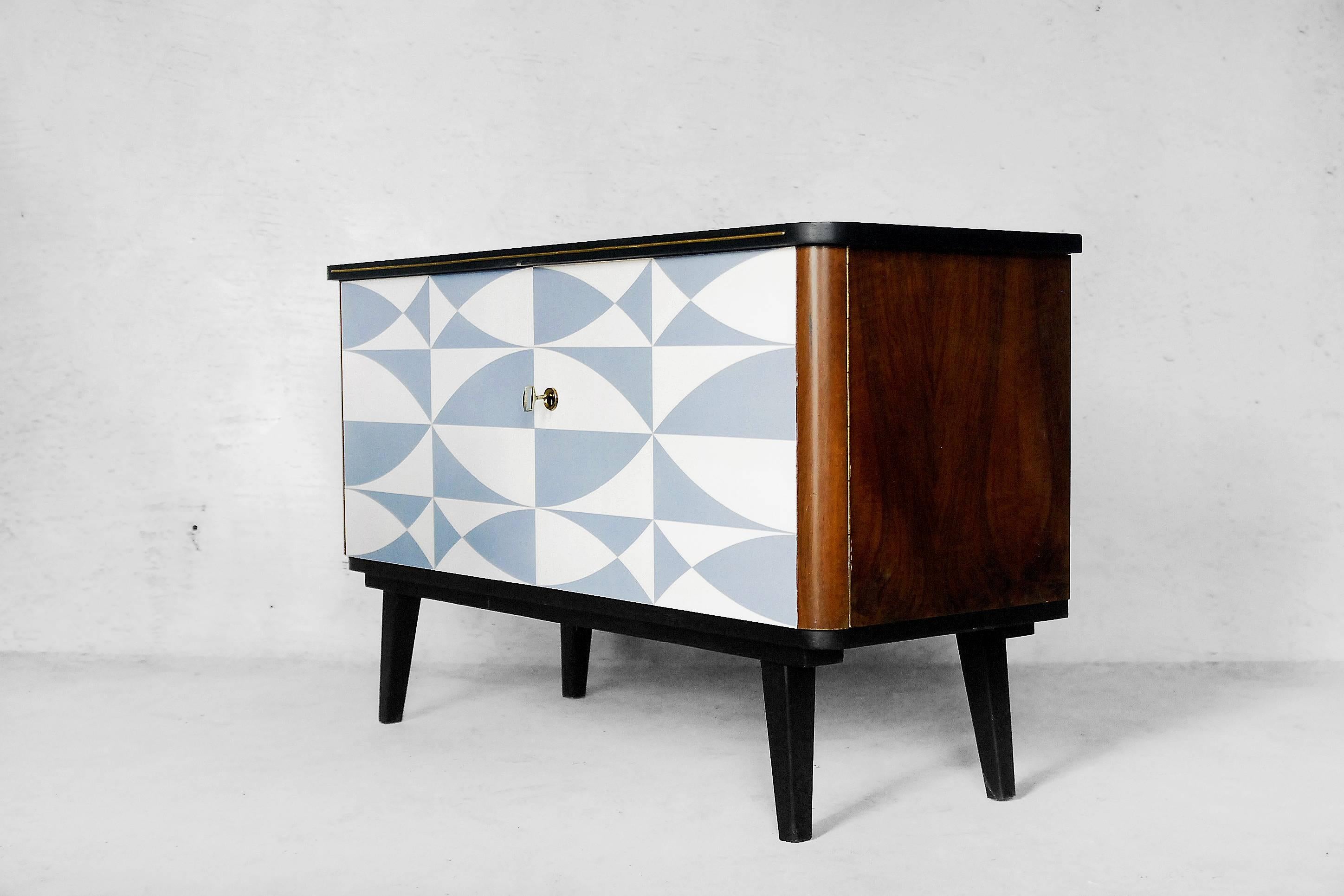 Scandinavian Mid-Century Modern Patterned Cabinet, 1960s