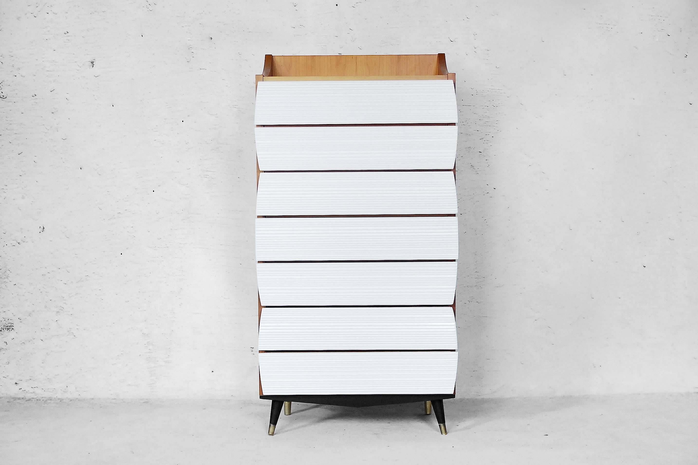 Mid-20th Century Scandinavian Modern Tall Chest with Drawers, 1970s