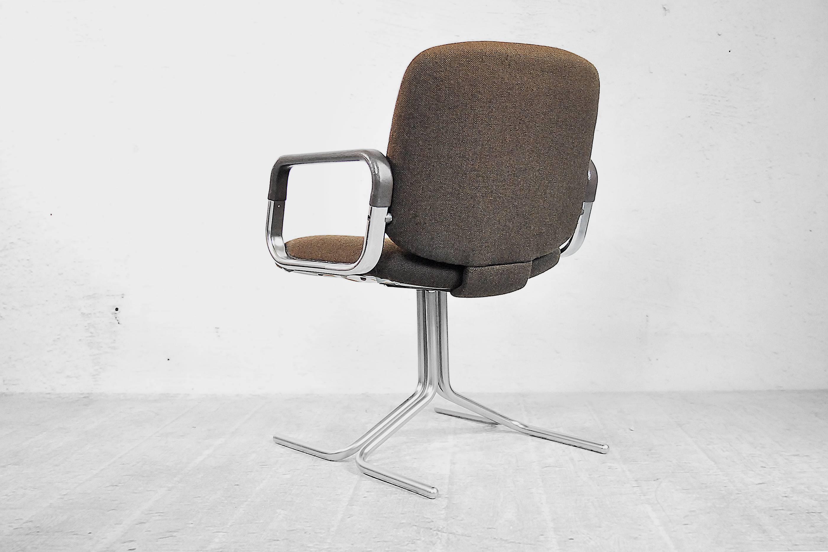 Late 20th Century Brown Aluminum Chairs from Mauser, 1970s, Set of Two For Sale