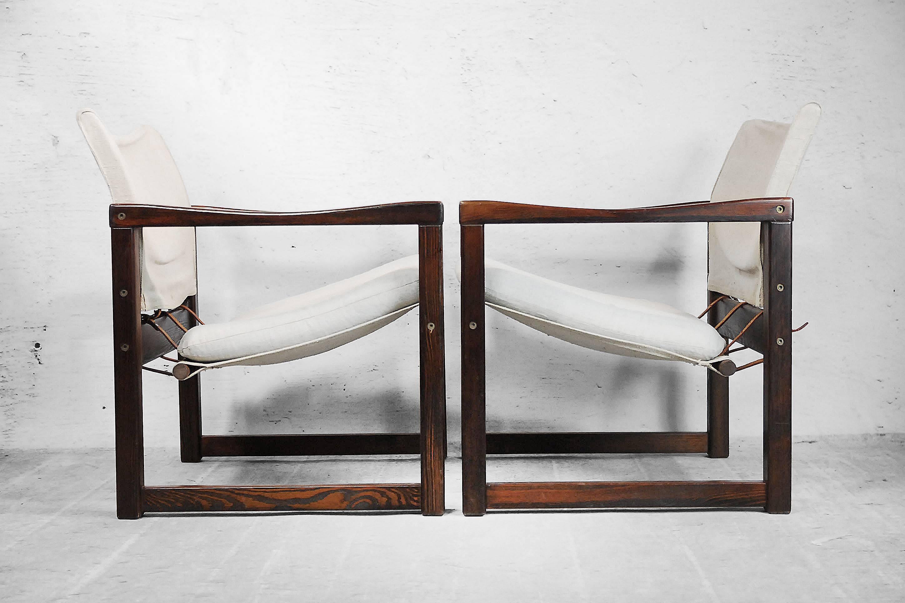 Diana Safari Canvas Chairs by Karin Mobring for Ikea, 1972, Set of Two In Good Condition In Warsaw, PL