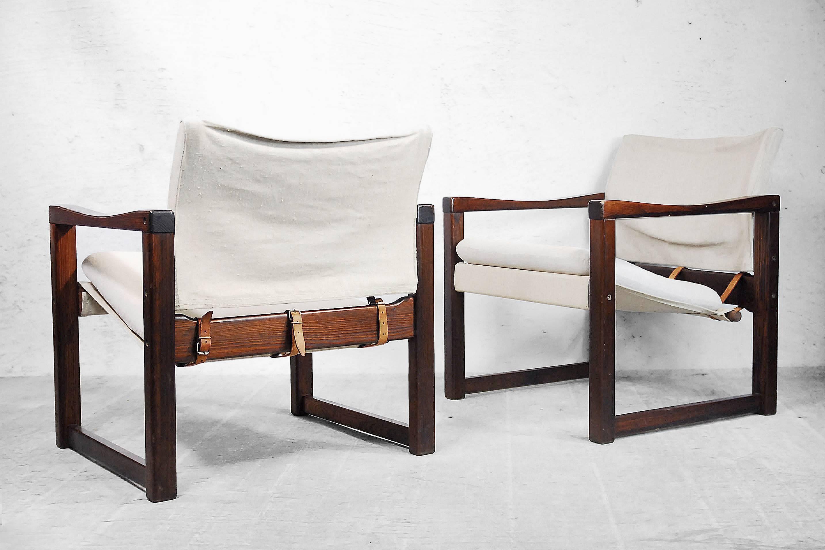 Mid-Century Modern Diana Safari Canvas Chairs by Karin Mobring for Ikea, 1972, Set of Two