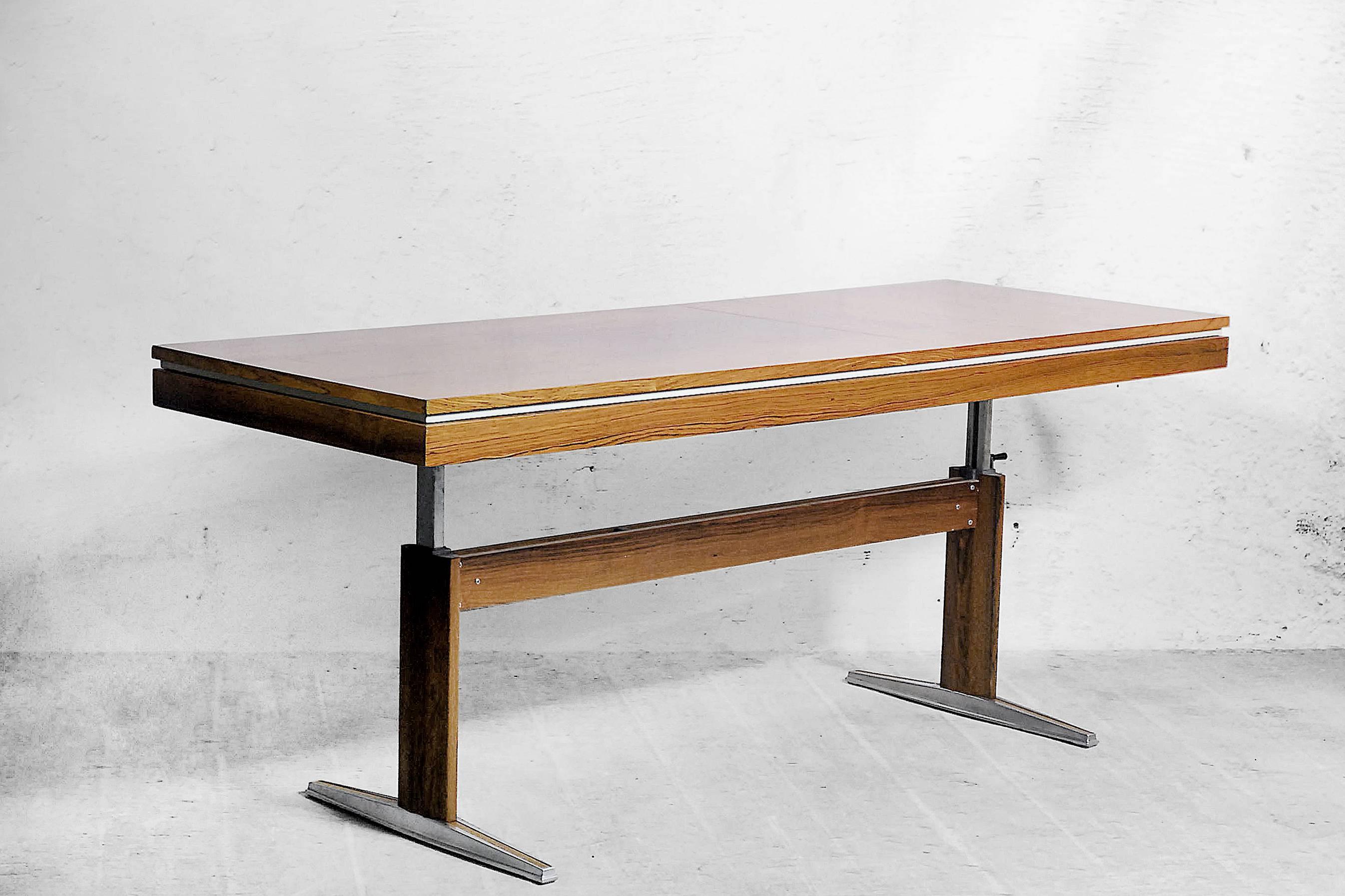 German Rosewood Modern Adjustable Table from E.M.Ü, 1960s For Sale 1