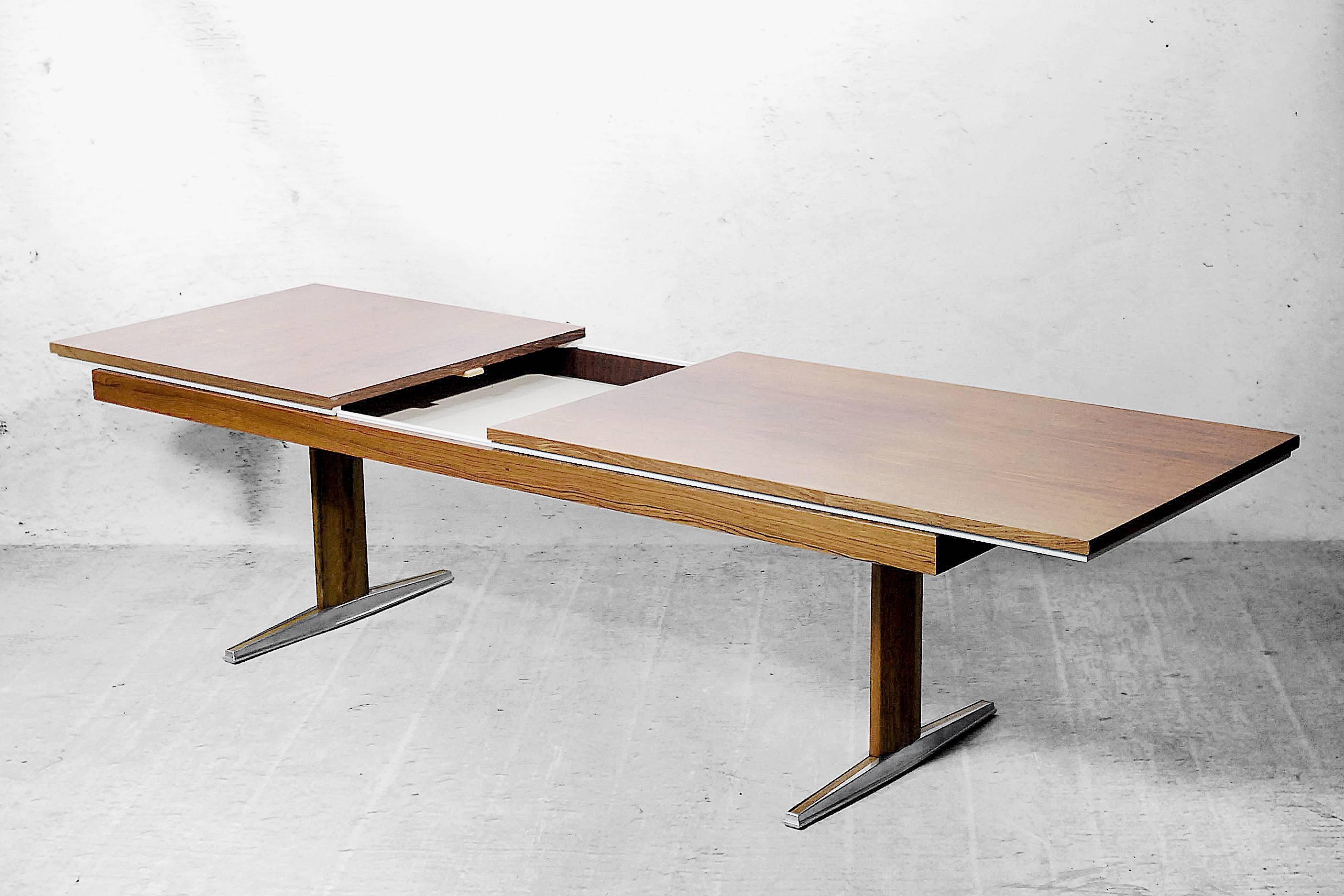Mid-20th Century German Rosewood Modern Adjustable Table from E.M.Ü, 1960s For Sale