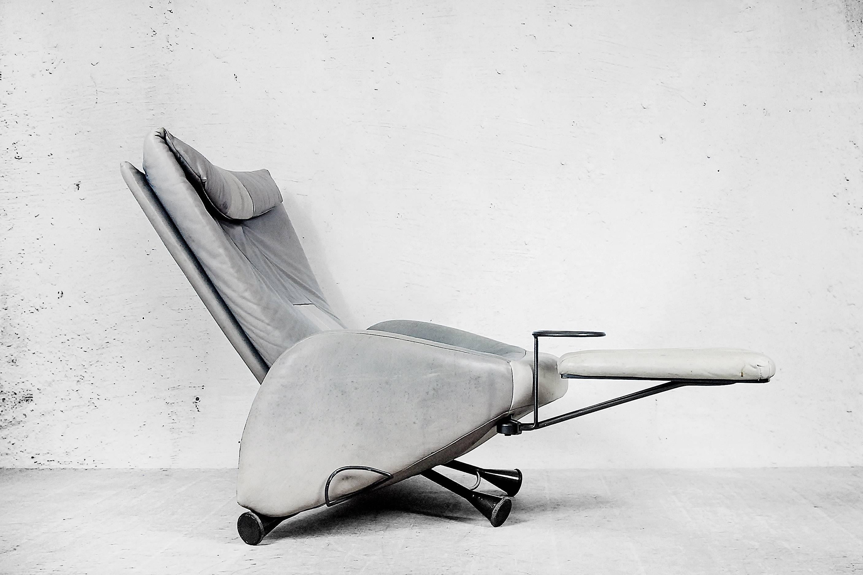 Late 20th Century Adjustable Chair with Ottoman and Table by Kurt Ziehmer, 1980s