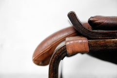 Vintage Swedish Leather Kroken Chair by Ake Fribytter for Nelo, 1974