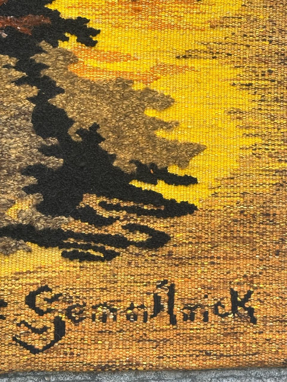Nice modern French Aubusson Tapestry by « Gemmanick » For Sale 6