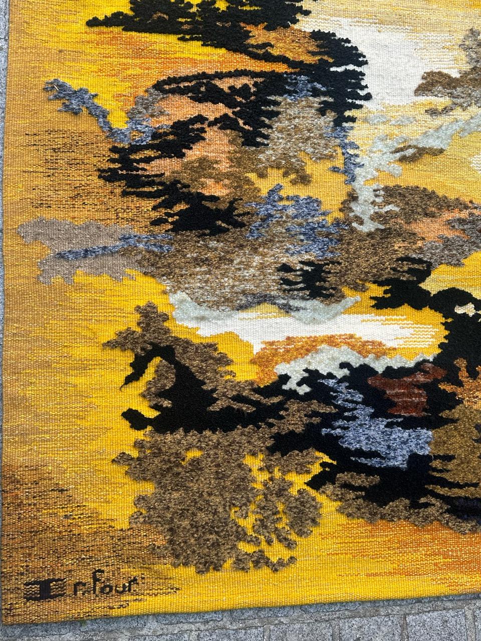 Nice modern French Aubusson Tapestry by « Gemmanick » For Sale 4