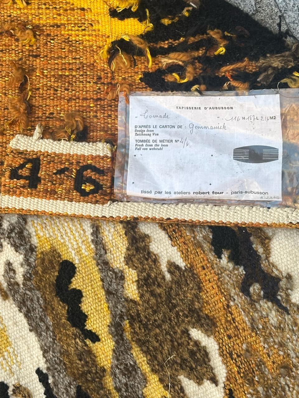 Nice modern French Aubusson Tapestry by « Gemmanick » For Sale 13