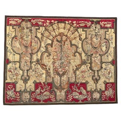 Wunderbarer antiker extrem feiner französischer handgewebter Seiden-Aubusson-Wandteppich