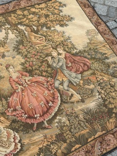 pretty vintage French Aubusson style Jacquard tapestry