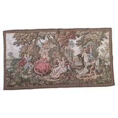 pretty vintage French Aubusson style Jacquard tapestry