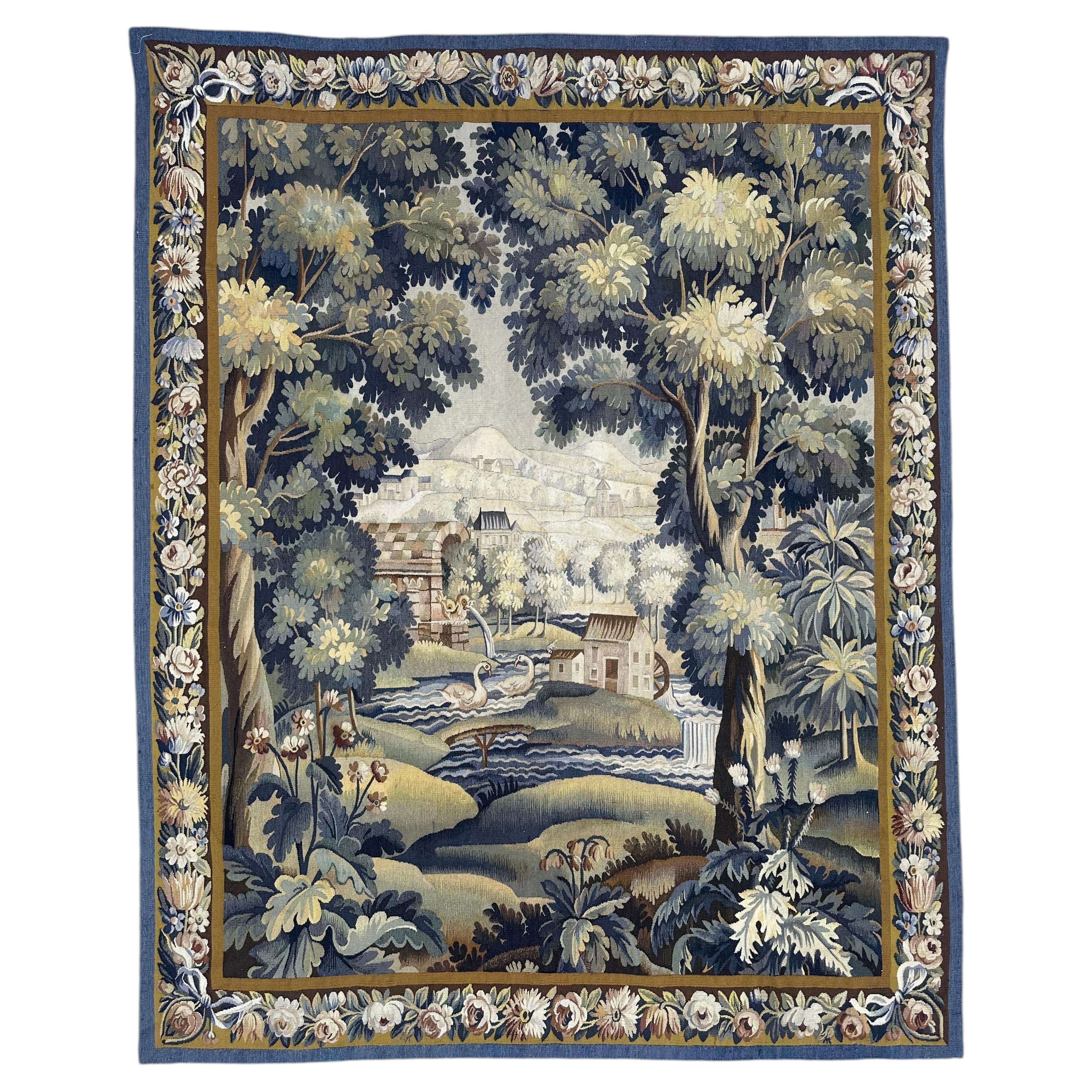 Nice Antique French Aubusson tapestry «landscape»