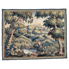 Nice Antique French Aubusson tapestry «landscape with bird»
