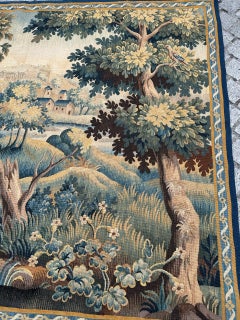 Nice Antique French Aubusson tapestry «landscape with bird»