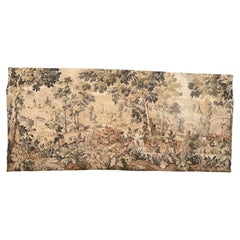 nice large mid century jacquard Aubusson style tapestry. "The castle garden"