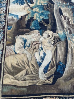 Maravilloso tapiz francés de Aubusson del siglo XVII: «La historia de Sansón y Dalila»
