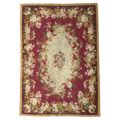 Nice small 19th century handwoven French Aubusson rug