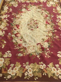 Nice small 19th century handwoven French Aubusson rug