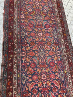 Nice 19th century long Kurdish runner rug