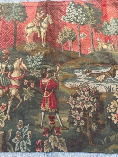 Nice mid century French Aubusson Style Jacquard Tapestry "médiéval design"