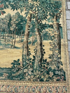 Pretty vintage silk screen printed tapestry "the clearing"