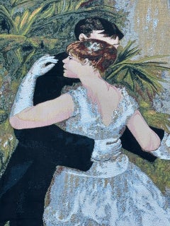 Nice French Aubusson Style Jacquard tapestry "dance in the city " by A. Renoir