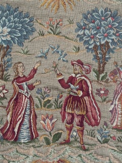 Nice vintage medieval French Aubusson Style Jacquard tapestry