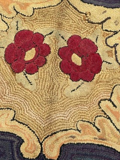 Small American Vintage Hook Rug fragment