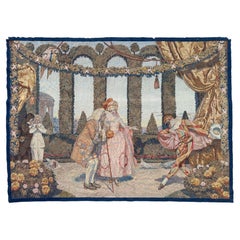 Wonderful antique extremely fine Silk French Beauvais Tapestry