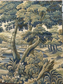 Nice vintage French Aubusson Style Jacquard Halluin Tapestry "Verdure Colvert"