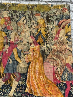 Wonderful Vintage French screen printed by hand Tapestry Vendanges museum Design