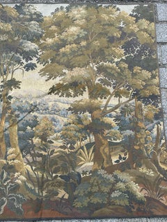 Nice vintage French Aubusson Style Jacquard Tapestry "Verdure"
