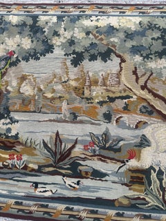 Pretty Vintage French Aubusson style needlepoint Tapestry “ landscape ”