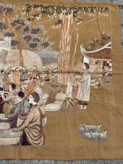 Beautiful antique silk Chinese Embroidery tapestry