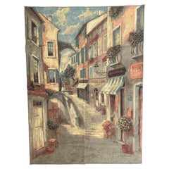 Pretty vintage French Aubusson style Jacquard Tapestry