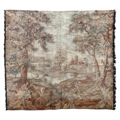 Nice antique French Aubusson Style Jacquard Tapestry "landscape"